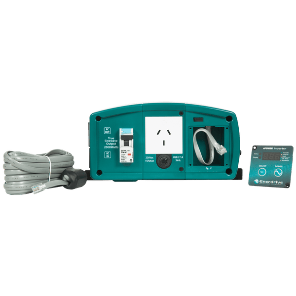 Inverter remote control panel kit including connection cable and front mounting housing