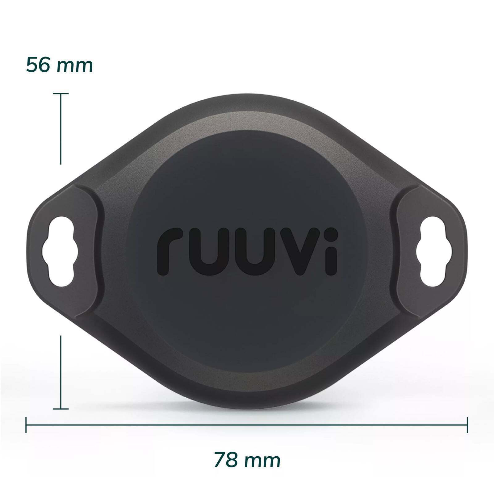 Diagram showing dimensions of the RuuviTag Pro sensor measuring 78 mm wide and 56 mm high