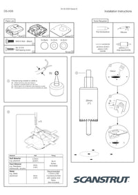 Installation guide for Scanstrut horizontal cable seal showing tools needed