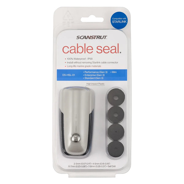 Retail packaging for Starlink compatible horizontal cable seal showing IP68 rating
