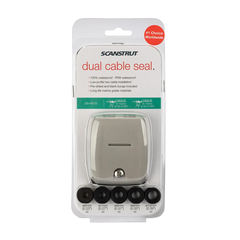 Retail packaging for Scanstrut grey horizontal double cable seal
