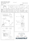 Installation manual diagram for Scanstrut DS6 vertical cable seals showing assembly steps