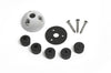 Exploded kit view showing seal shell, multiple bungs, base gasket, and mounting screws