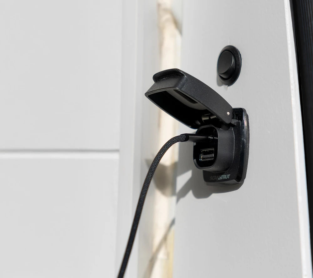 Scanstrut Flip Pro Plus with USB cable connected for charging