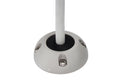 Grey dome-shaped marine cable seal with a white cable and black rubber bung