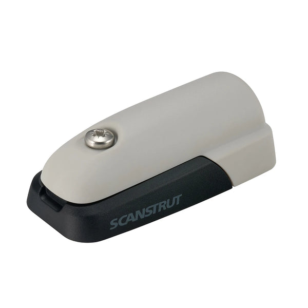 Side view of horizontal cable seal showing the low-profile design and branding