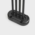 Black multi cable seal with four black cables passing through a vertical waterproof entry