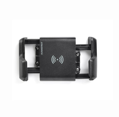 Front view of 10W waterproof wireless charger with open adjustable side grips