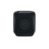 Closed SAE solar input socket with sun icon on the textured black lid