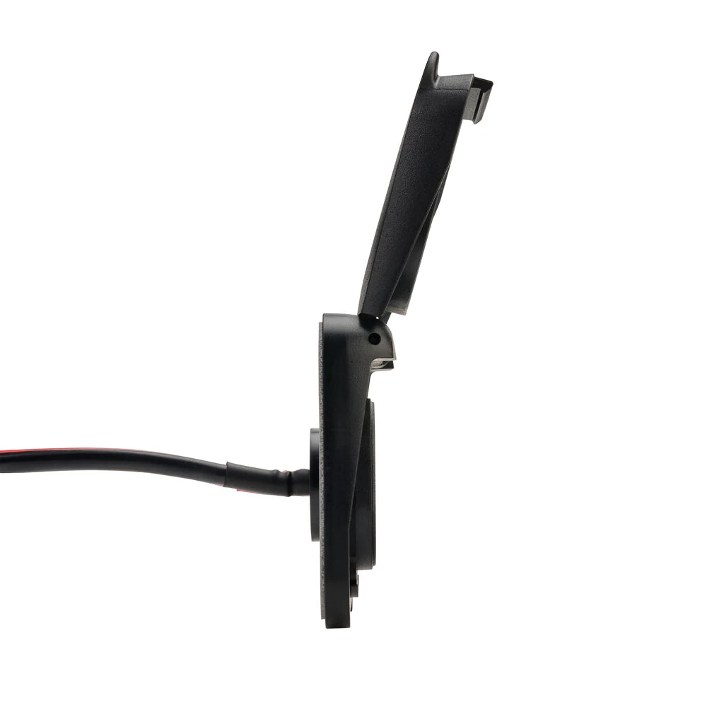 Side profile of Scanstrut XT60 solar socket showing slim mounting depth and pre-wired cables