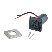 Unassembled Scanstrut TILE USB socket with main barrel, bezel and screws