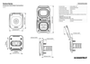 Dimensional drawing showing width, height and depth of the 50A solar socket