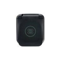 Front view of the USB-C socket with the black protective cover closed