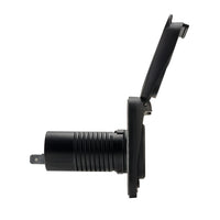 Side profile view of the USB-C socket showing the mounting barrel and electrical terminals
