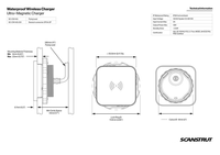 Technical dimensional drawing showing 60.5mm square face and mounting details