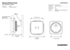 Technical dimensional drawing showing 60.5mm square face and mounting details