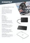 Feature sheet for Scanstrut 15W Sub waterproof wireless charger detailing technical specs