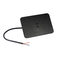 Angled view of Scanstrut wireless charger with integrated twin-core power cable