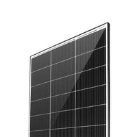 Angled side view showing slim 25mm profile of the solar panel frame