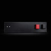 Top-down view of slim battery showing narrow 125mm profile and terminal placement on the right