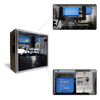 Infographic detailing components inside the small off-grid power cabinet