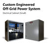Comparison of a small open cabinet with batteries and closed cabinet with danger sign