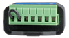 Close-up of the 7-way screw terminal block with a factory-installed remote loop wire