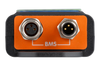Close-up of the M8 circular male and female BMS connection ports