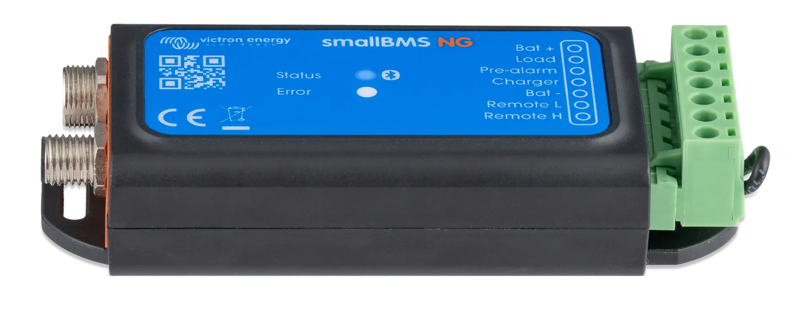 Side profile of the smallBMS NG showing the black ABS enclosure and mounting flange