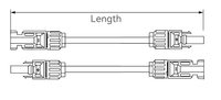 Technical schematic of twin solar cable showing connector arrangement