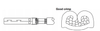 Technical diagram illustrating a good crimp on a solar connector pin with cross-section view