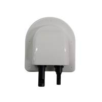Top view of the white ABS plastic housing for solar cable entry
