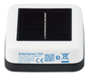 Front view of square solar monitor showing sensor cell and product labels