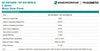 Technical specification table showing electrical values and dimensions for 190W solar panel