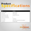 Product specifications table for Exotronic 150A busbar