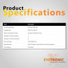 Technical specifications table for 150A M8 Stud Busbar including voltage and ratings