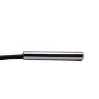 Close-up of 6mm stainless steel temperature sensor probe tip