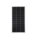 Top-down view of 100W flexible solar panel with 36 solar cells in a 3 by 12 grid