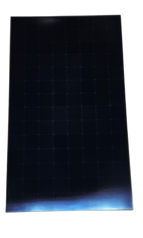 Perspective view of the sleek all-black finish on the SunPower Maxeon 3 solar panel