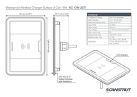 Technical drawing showing product dimensions and installation clearances