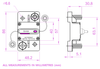 Technical drawing of Exotronic breaker with dimensions in millimetres