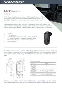 Technical specification data sheet for ROKK Charge Pro USB socket