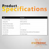 Technical specifications table for Exotronic 150A busbar including voltage and rating