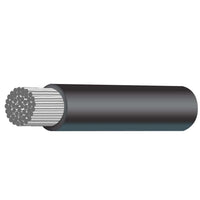 Cutaway illustration of cable showing silver tinned copper strands inside black insulation sheath