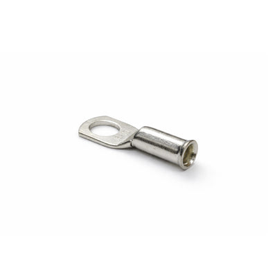 Top-down view of 16mm² M10 copper lug with size identification markings