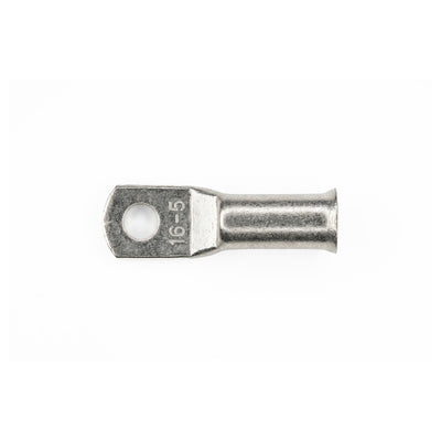 Top-down view of 16mm² M5 copper lug with size identification markings