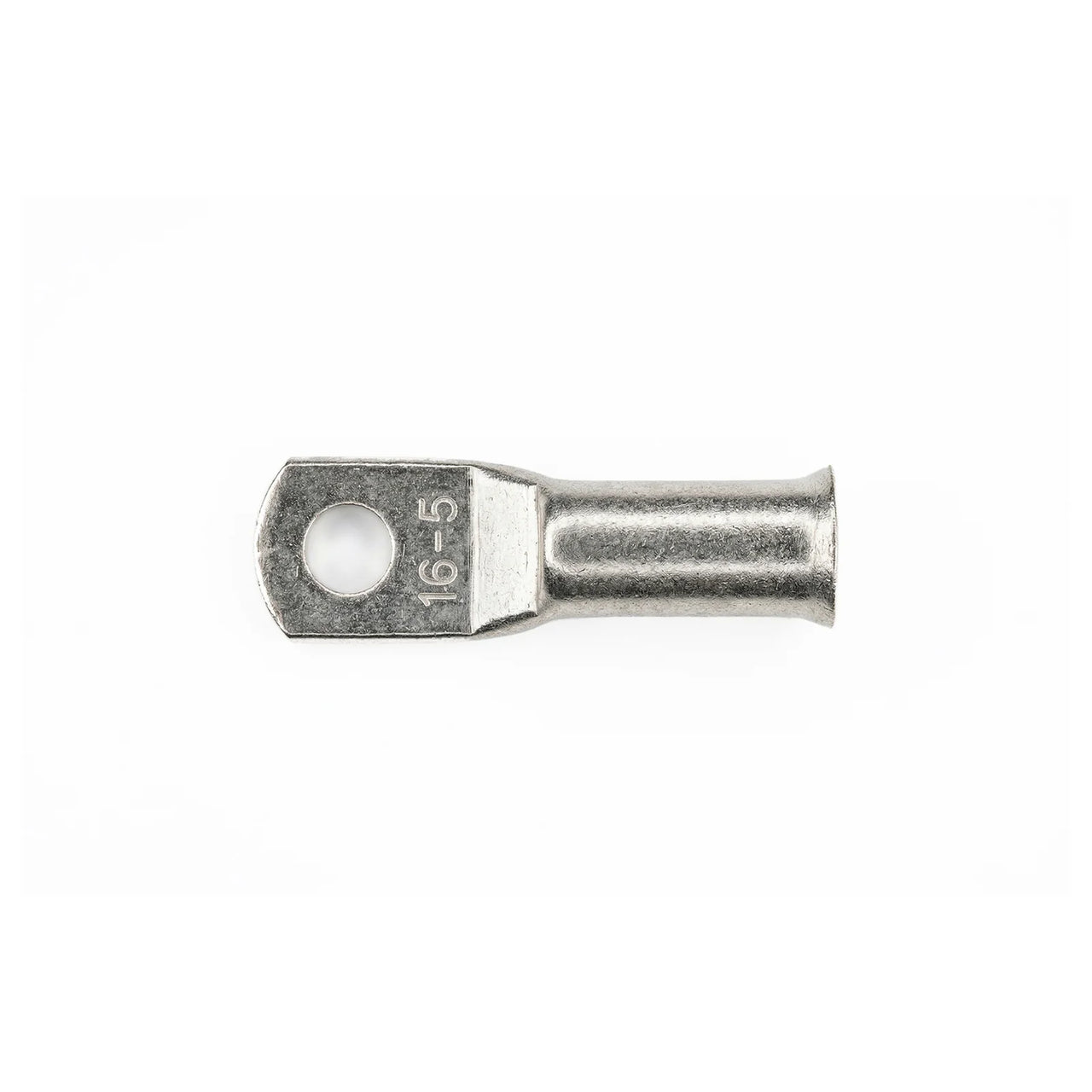 Top-down view of 16mm² M5 copper lug with size identification markings