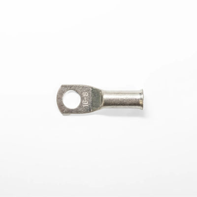 Top-down view of 16mm² M8 copper lug with size identification markings