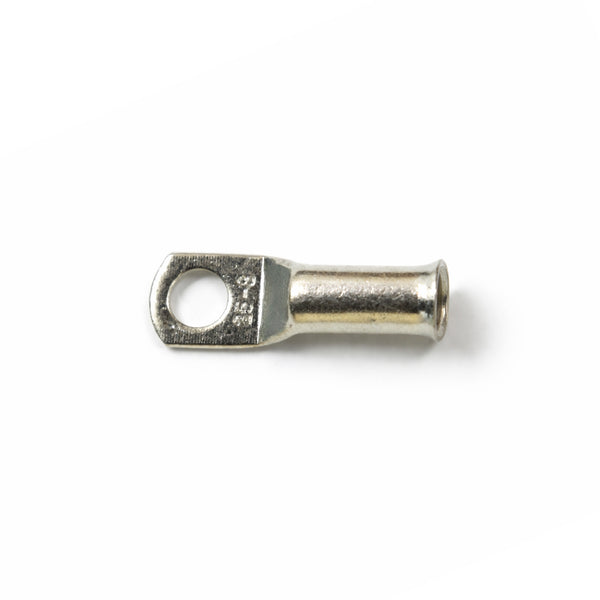 Top-down view of 25mm² M8 copper lug with size identification markings