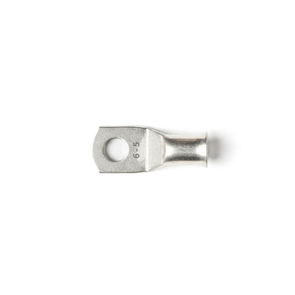Top-down view of 6mm² M5 copper lug with size identification markings